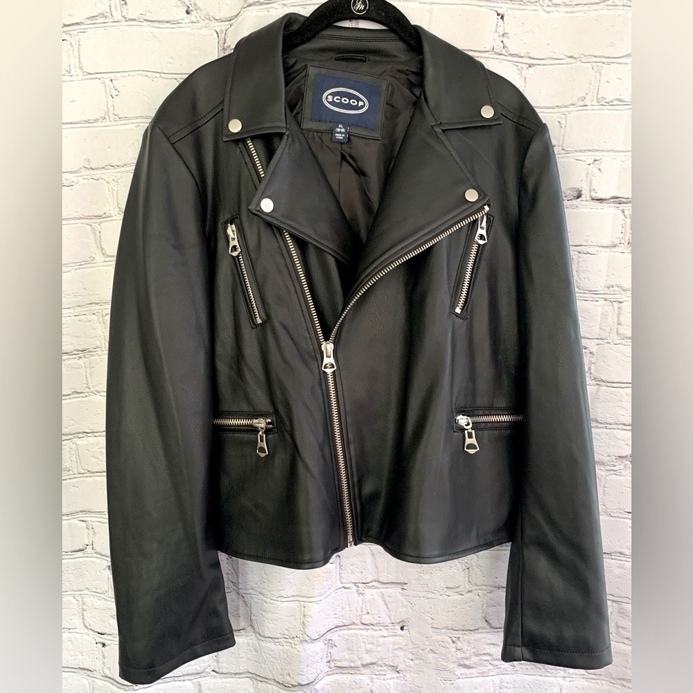 Scoop Moto Jacket Faux Leather Black XL